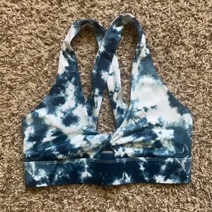 Fabletics tie dye high waisted leggings & sports bra set